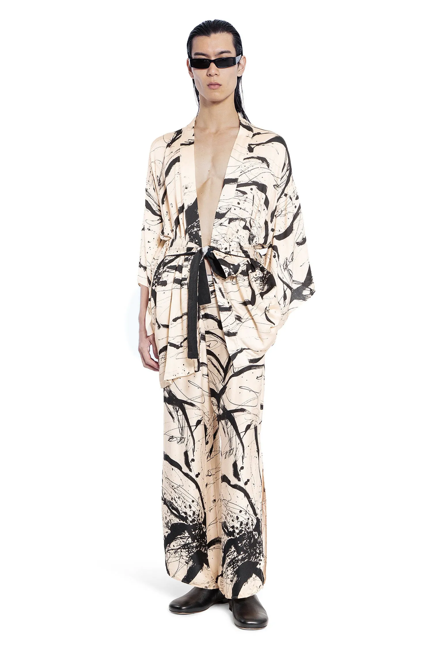 Script Kimono in Cream
