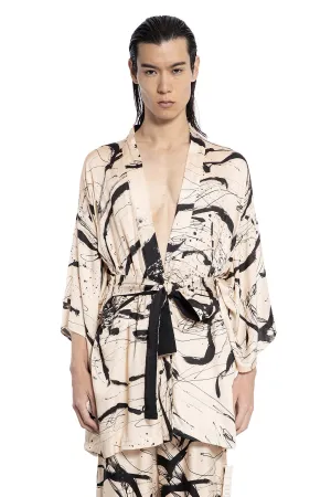 Script Kimono in Cream