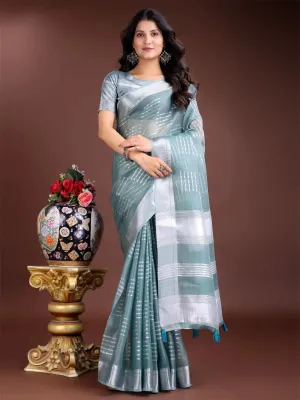 Sea Green Organza Saree