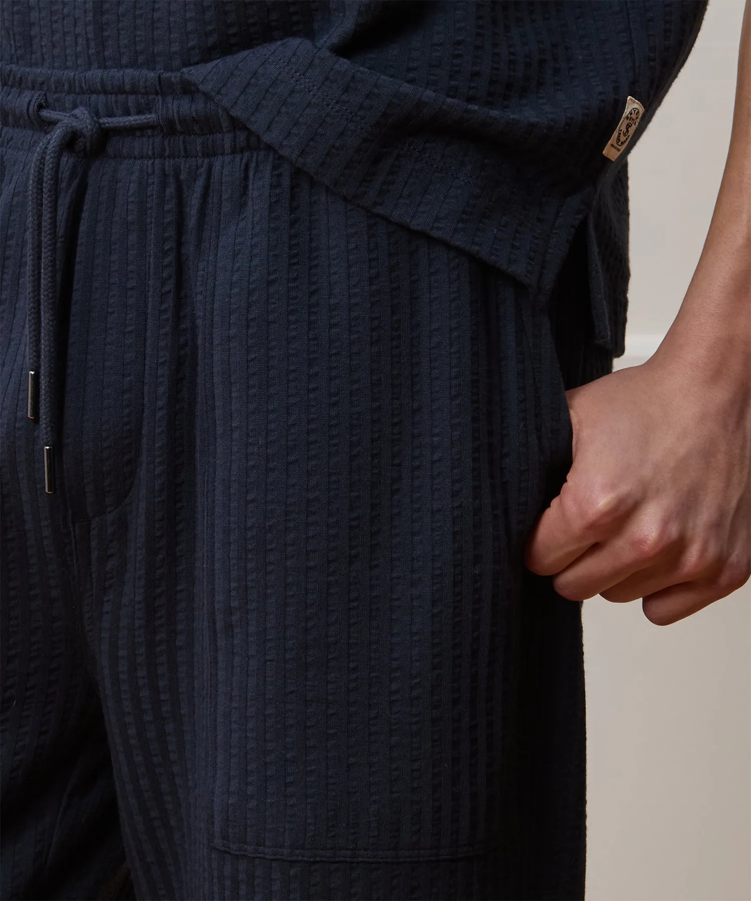Seersucker Pant Set in Navy