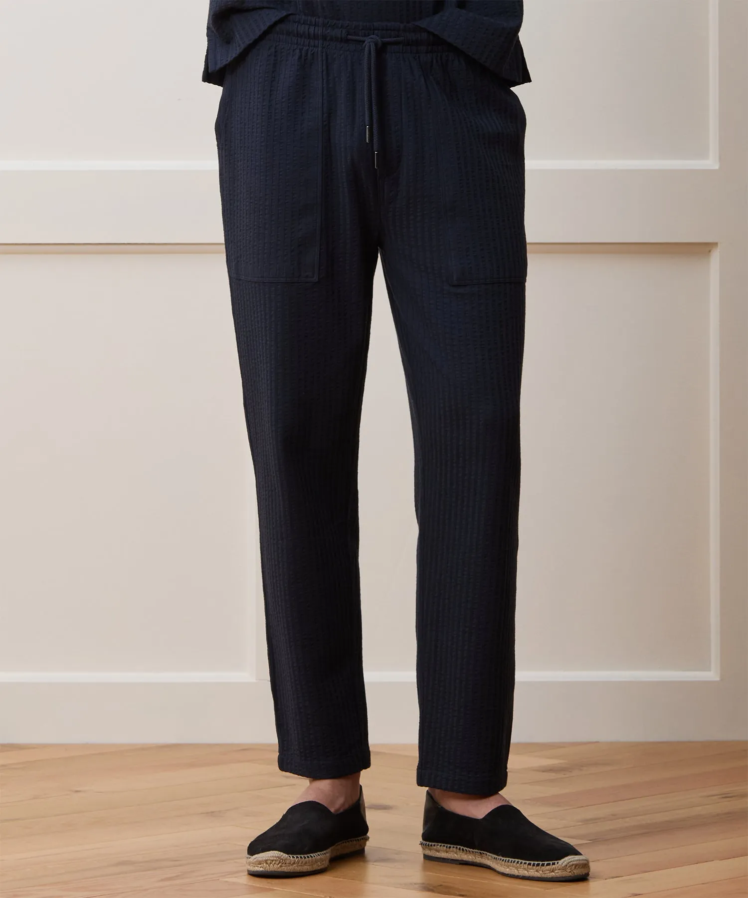 Seersucker Pant Set in Navy