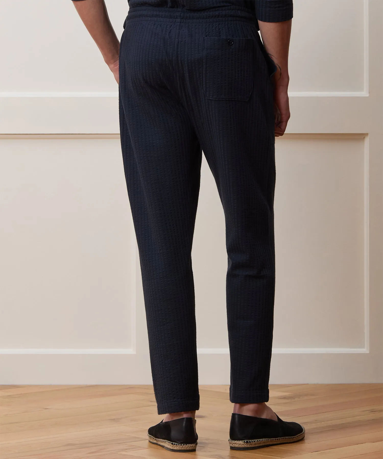 Seersucker Pant Set in Navy