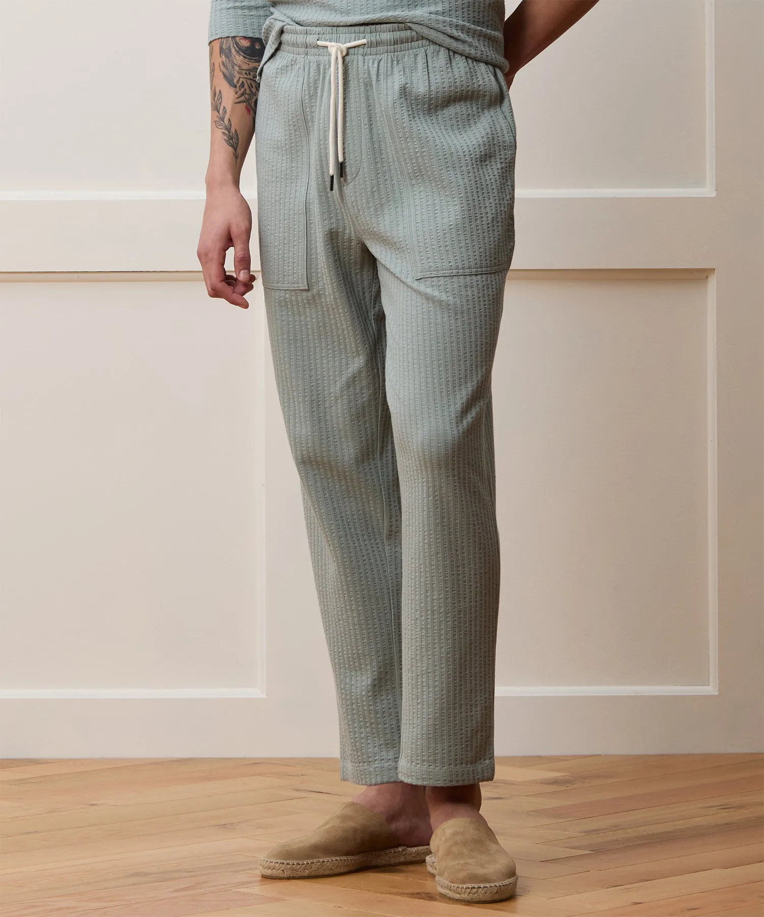 Seersucker Pant Set in Silverlake