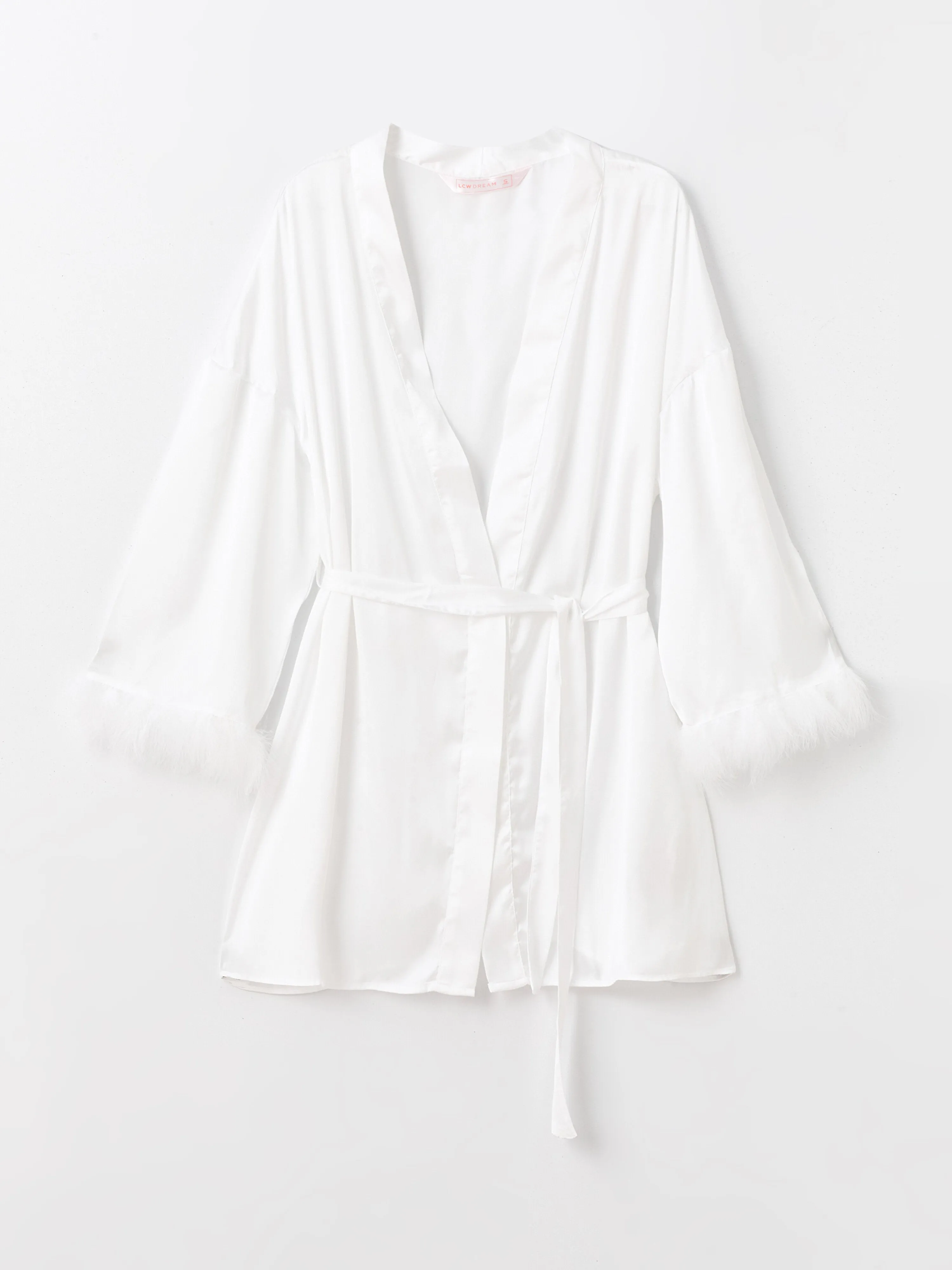Shawl Collar Plain Long Sleeve Satin Women Dressing Gown