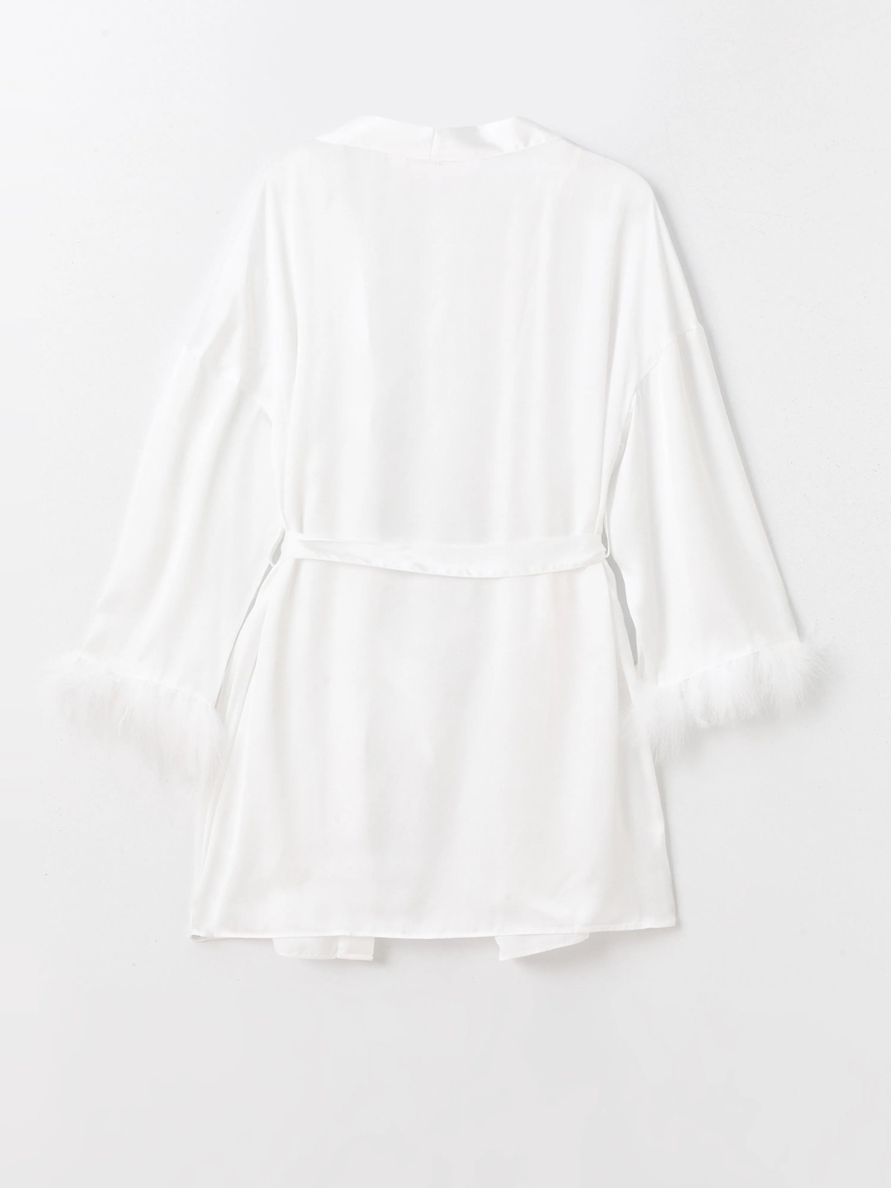 Shawl Collar Plain Long Sleeve Satin Women Dressing Gown