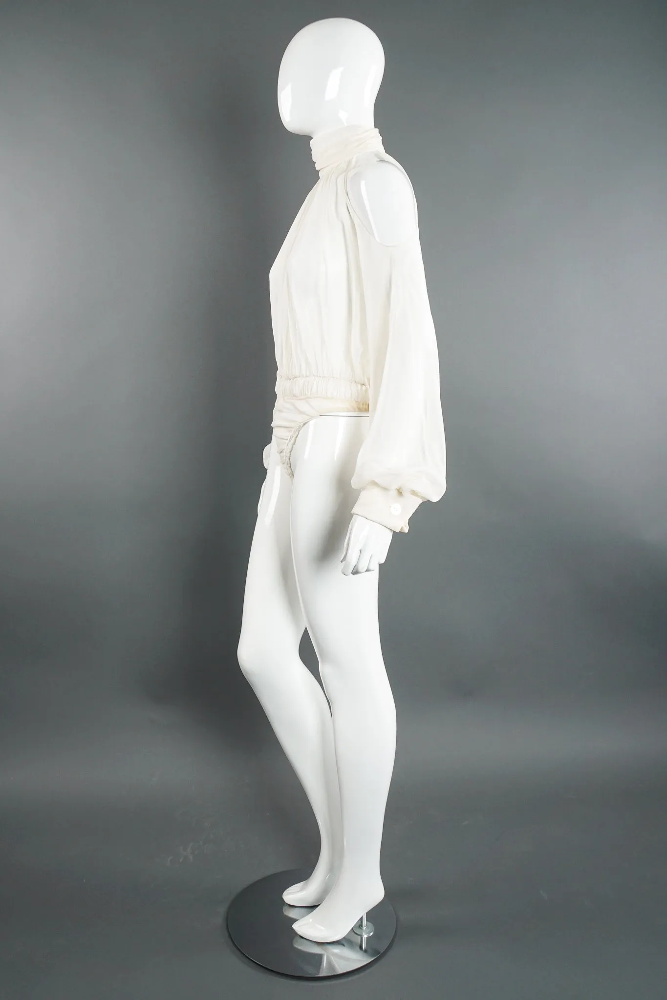 Sheer Balloon Sleeve Bodysuit