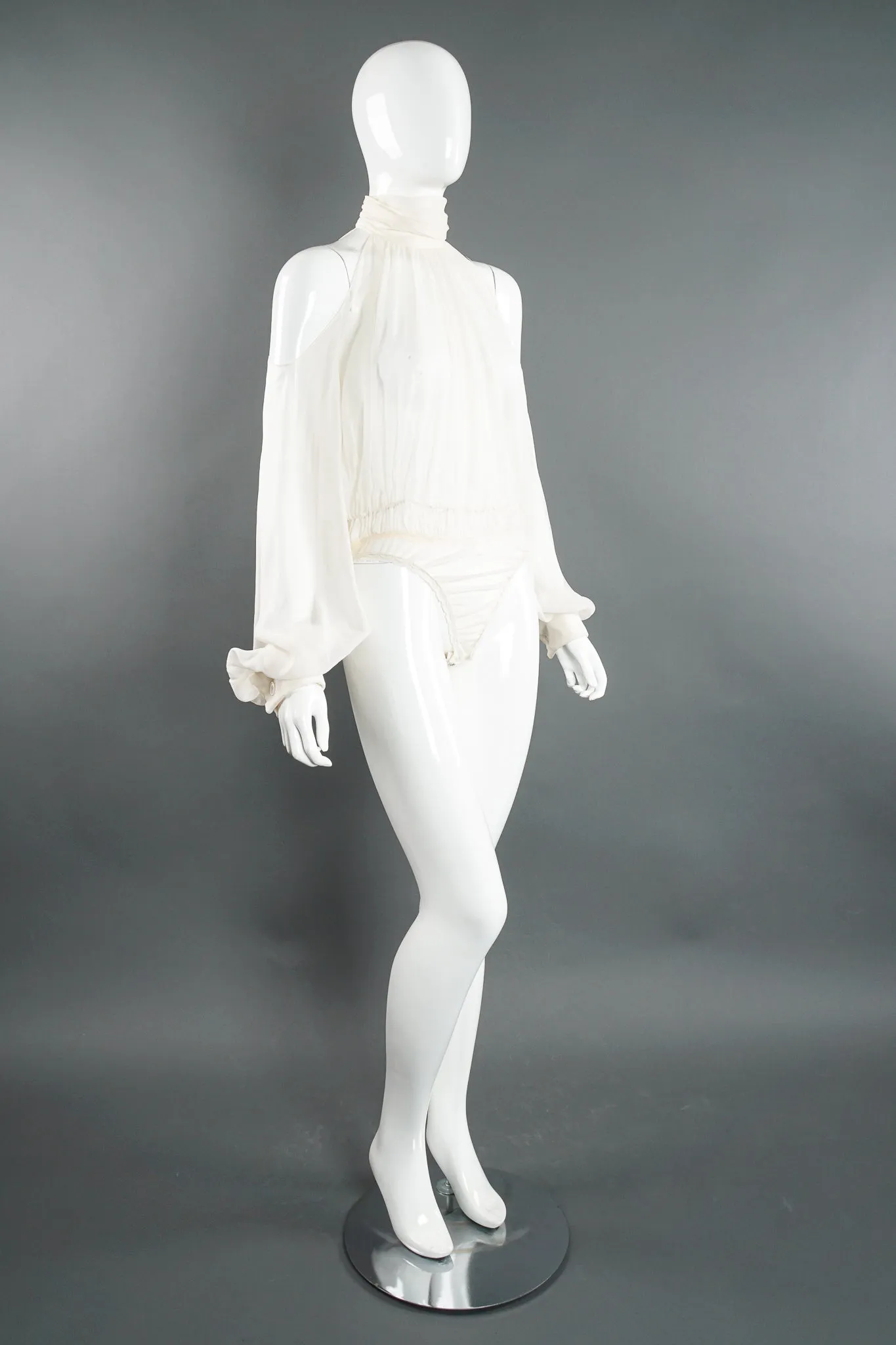 Sheer Balloon Sleeve Bodysuit