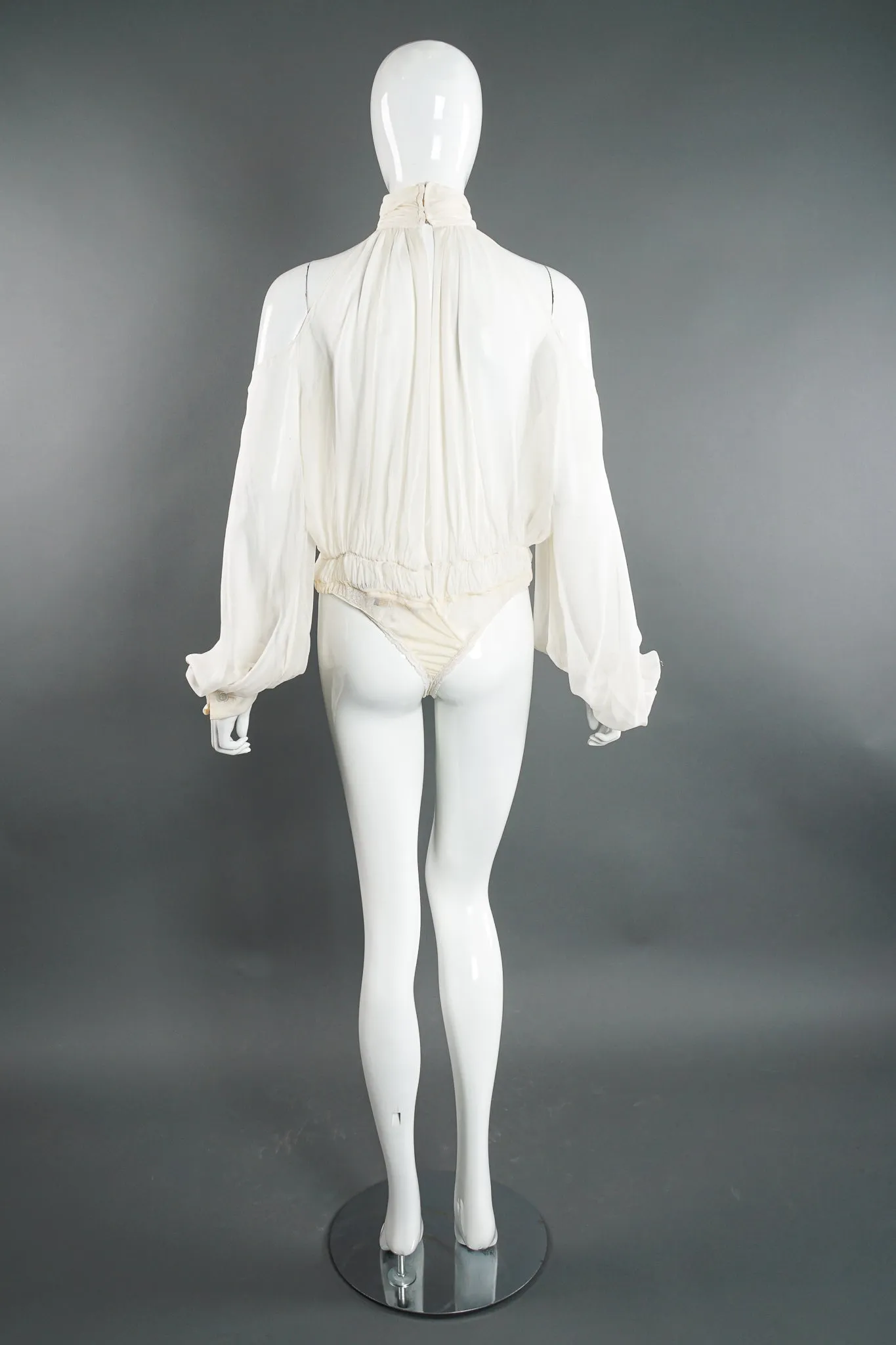 Sheer Balloon Sleeve Bodysuit