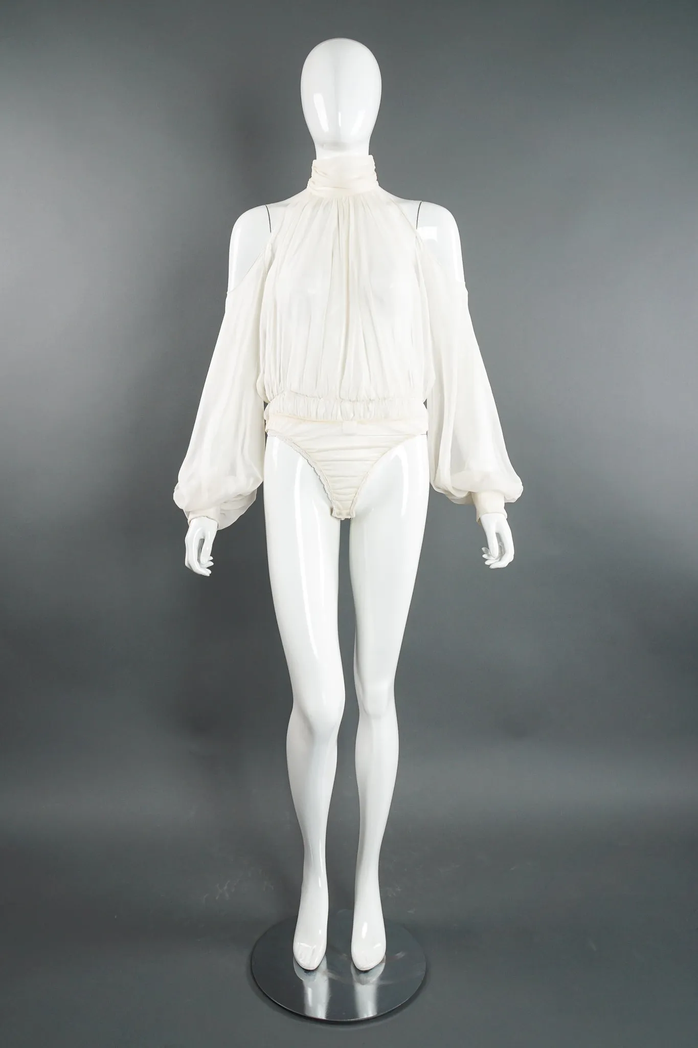 Sheer Balloon Sleeve Bodysuit