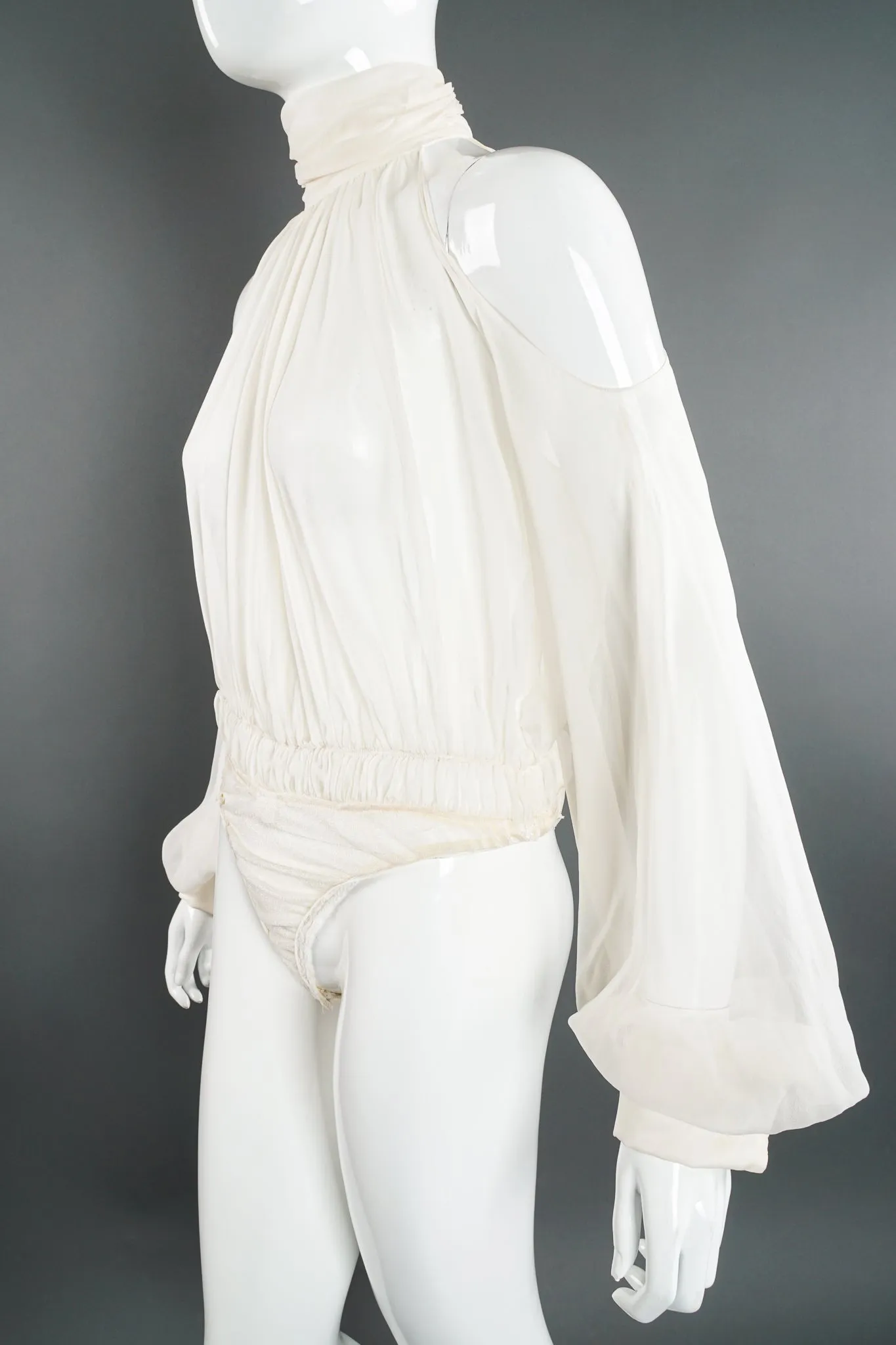 Sheer Balloon Sleeve Bodysuit
