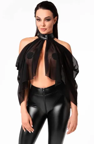 Sheer black bolero cape - The Pleasure Game