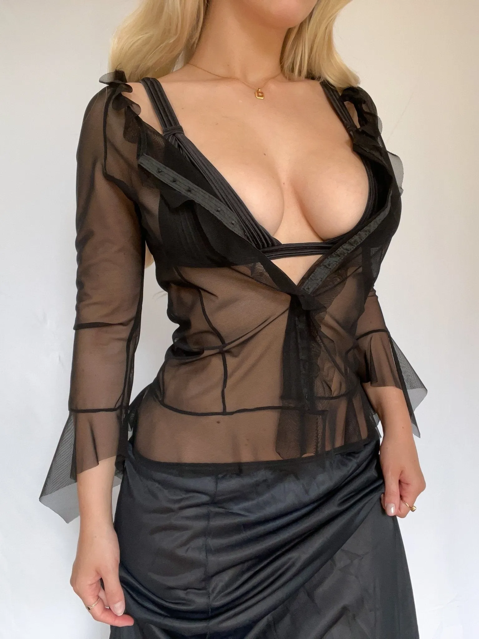 Sheer Button-up Top