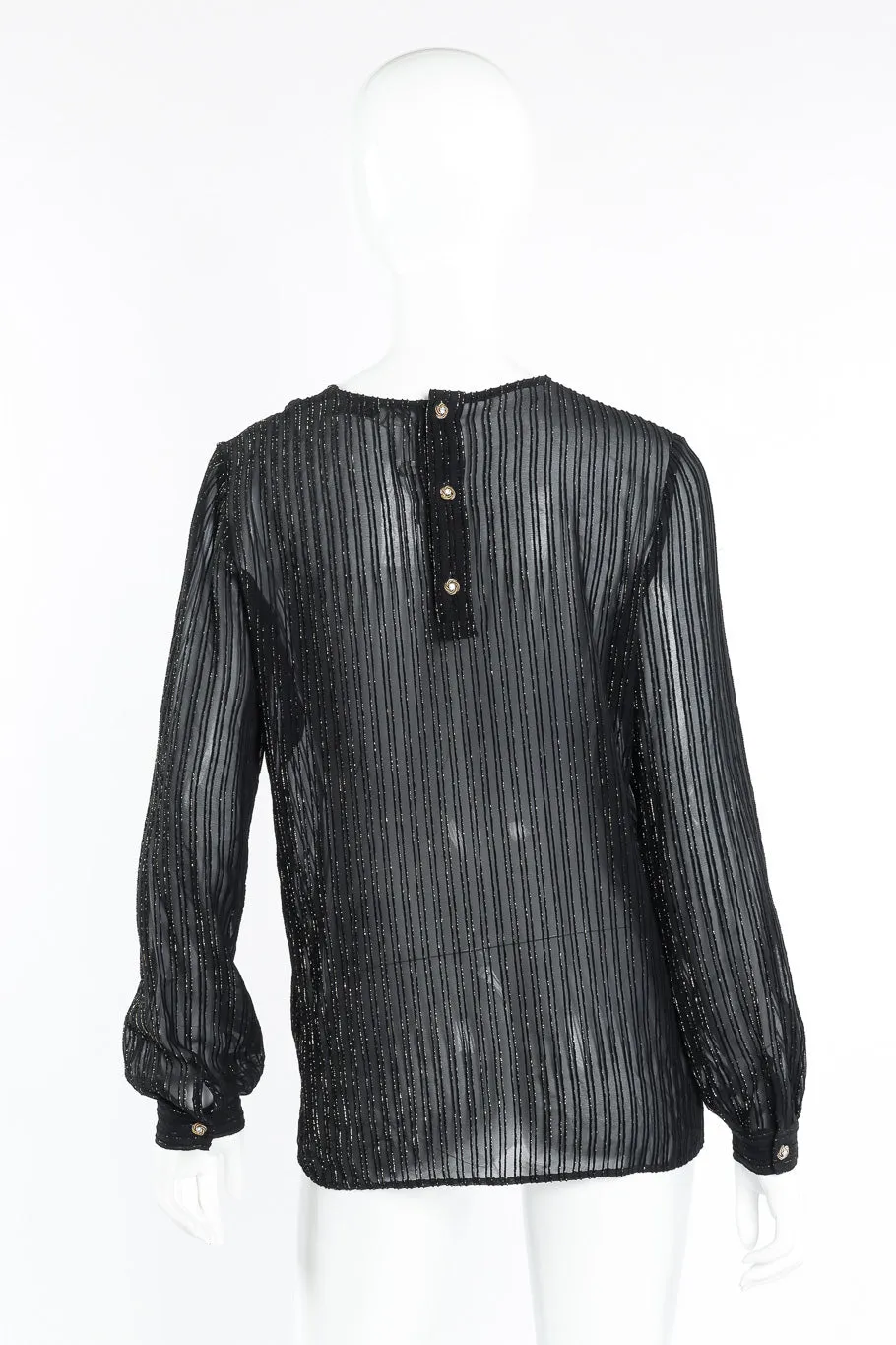 Sheer Lamé Striped Blouse