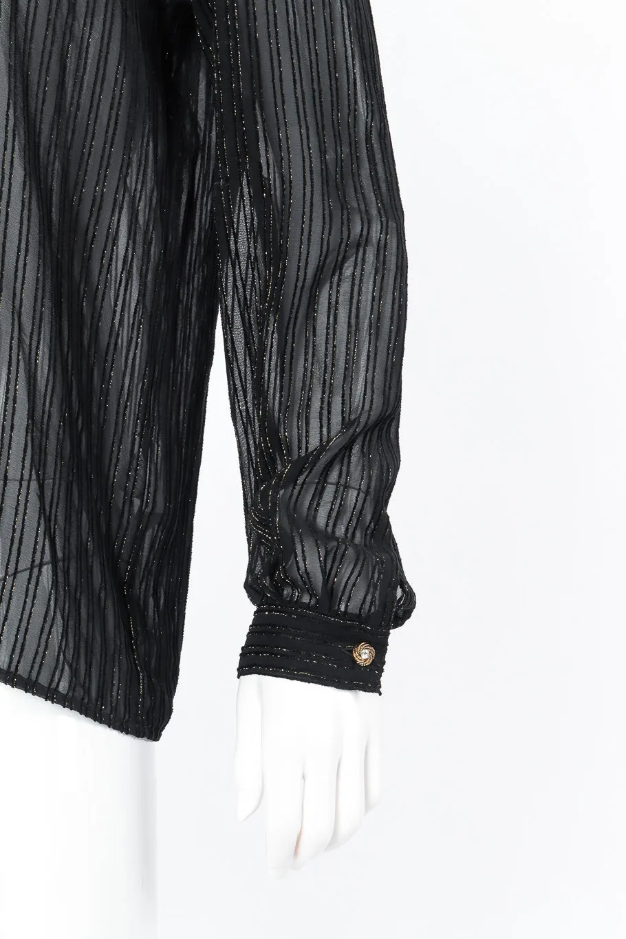 Sheer Lamé Striped Blouse