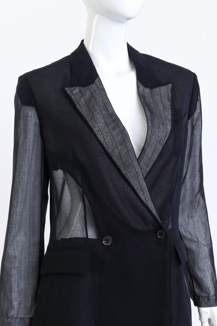 Sheer Longline Blazer Coat