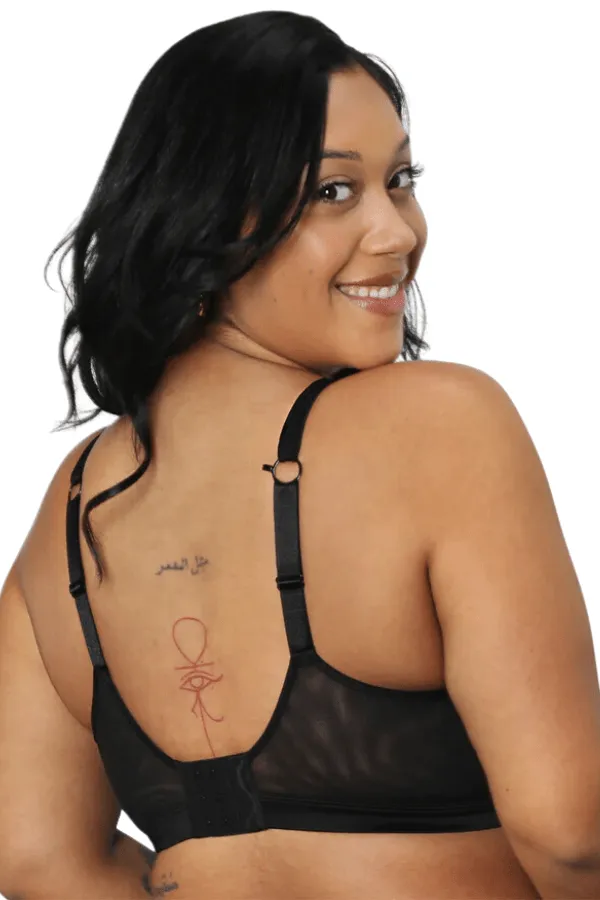 Sheer Mesh Bralette - Black