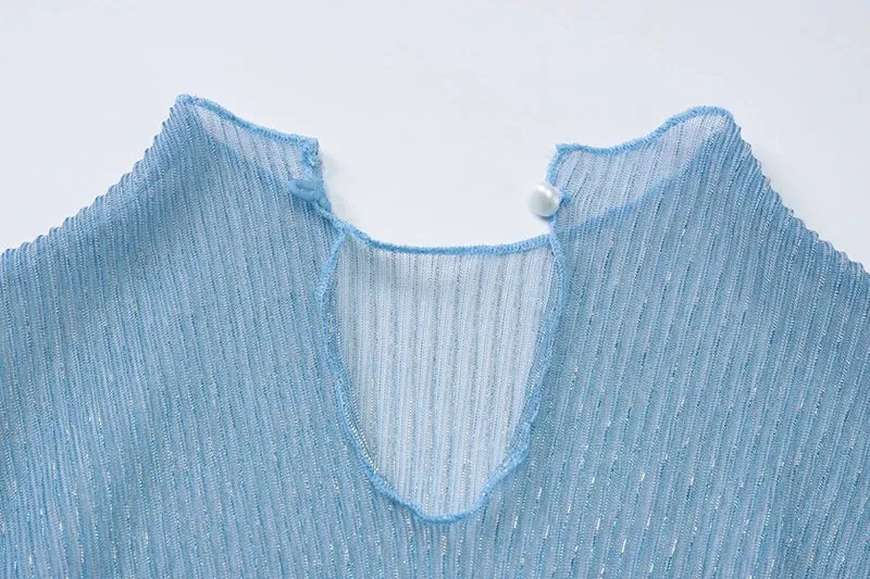 Sheer Mesh Long Sleeve Turtleneck Crop Tops