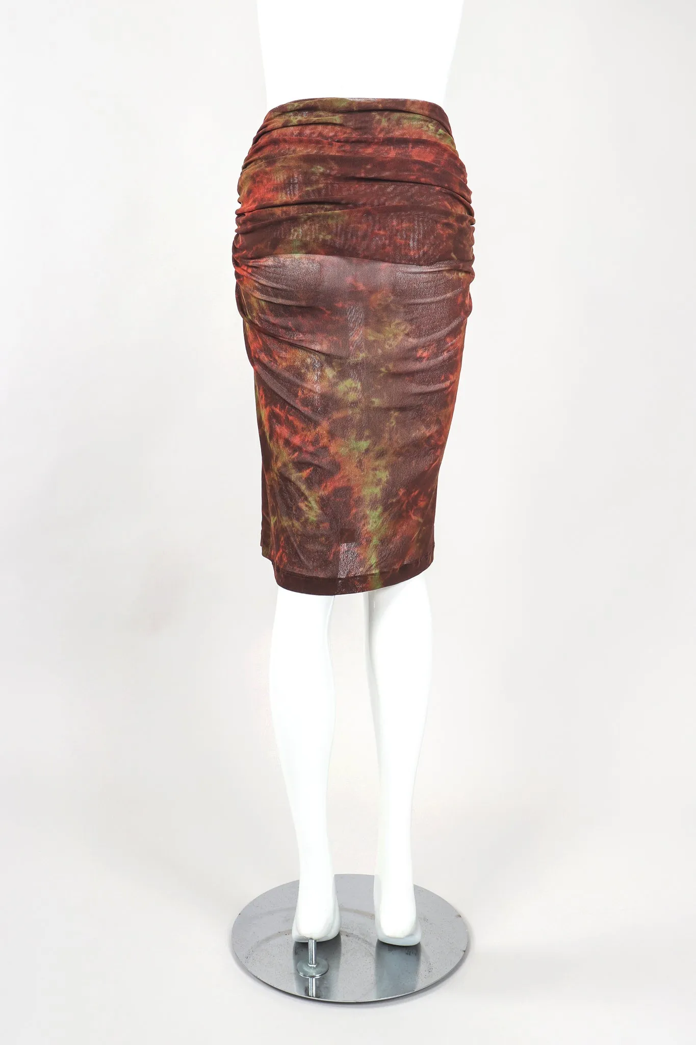 Sheer Mesh Sleeveless Turtleneck & Skirt Set