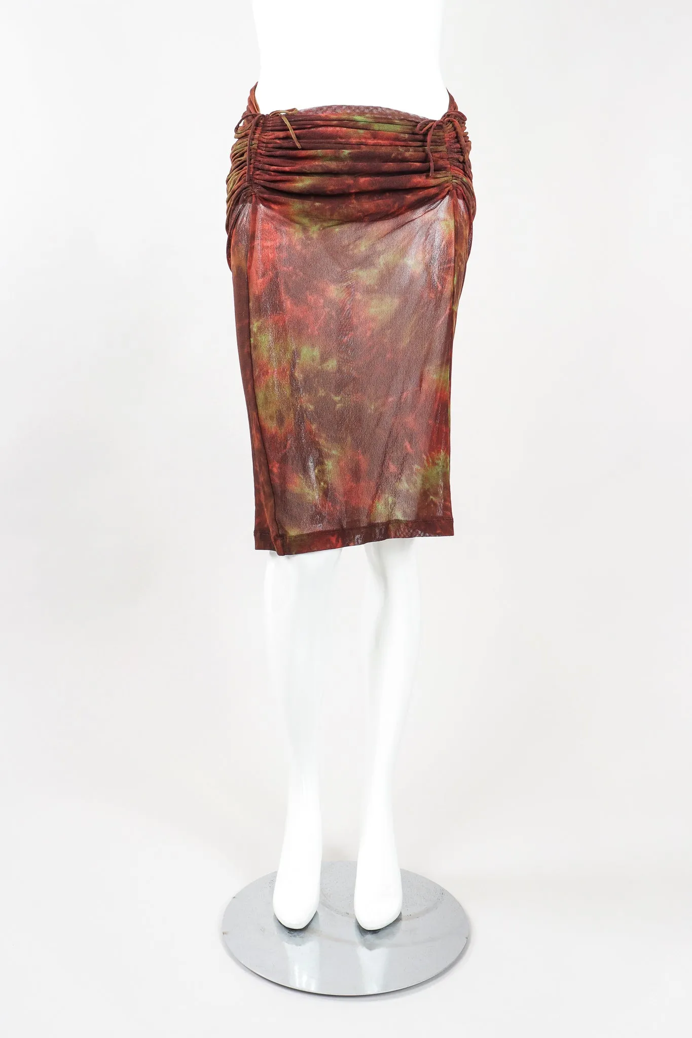Sheer Mesh Sleeveless Turtleneck & Skirt Set