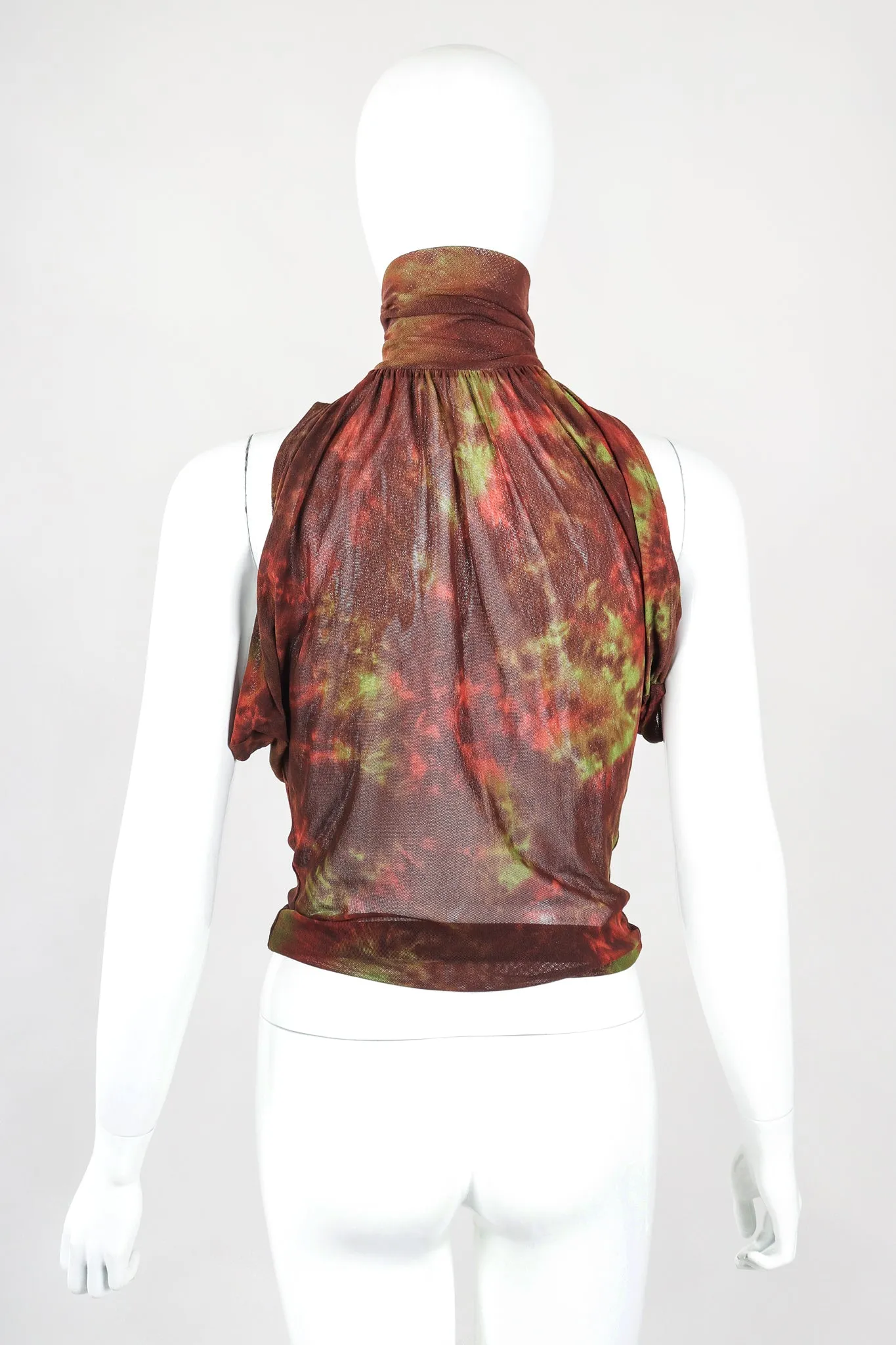 Sheer Mesh Sleeveless Turtleneck & Skirt Set