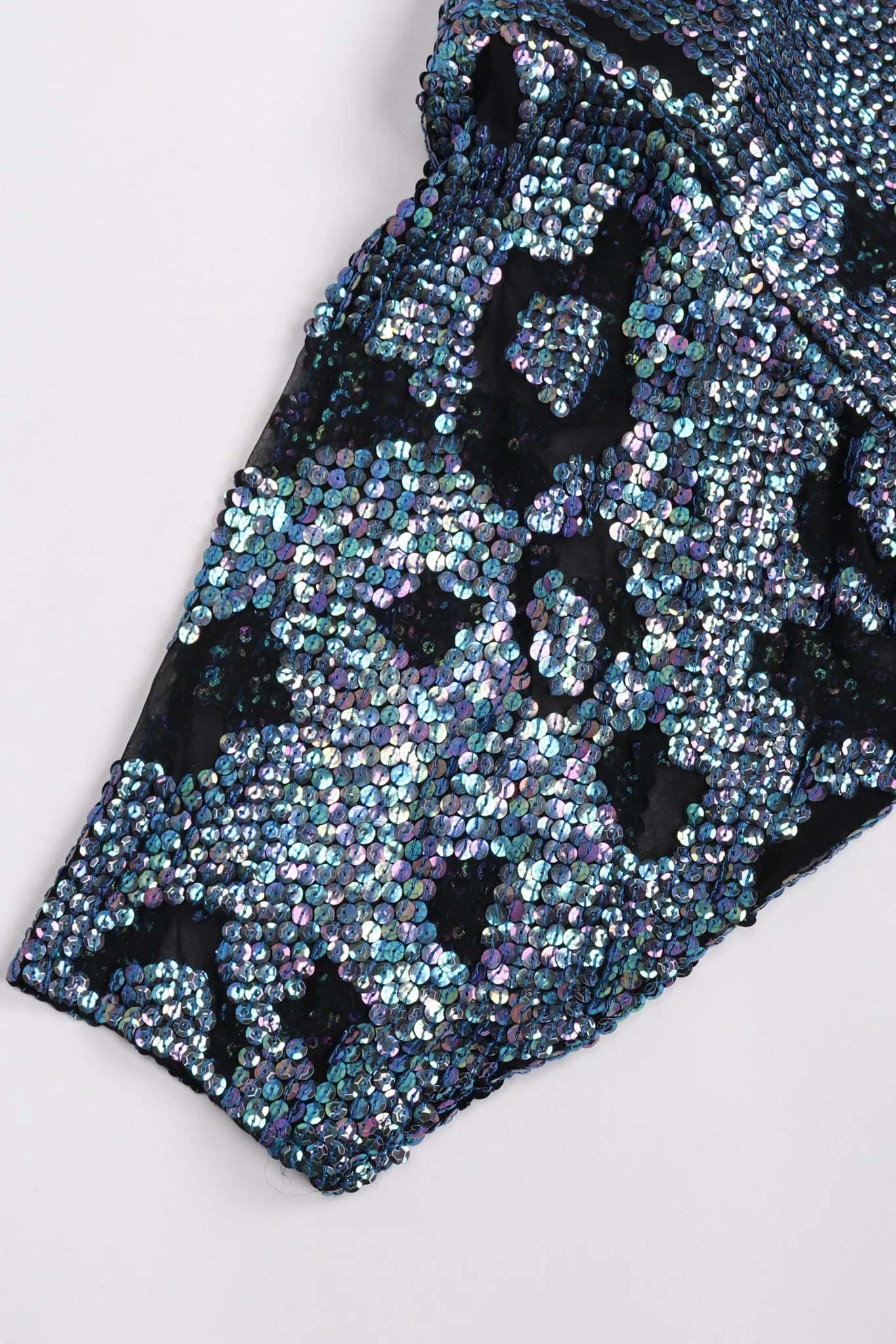 Sheer Sequined Shift Gown