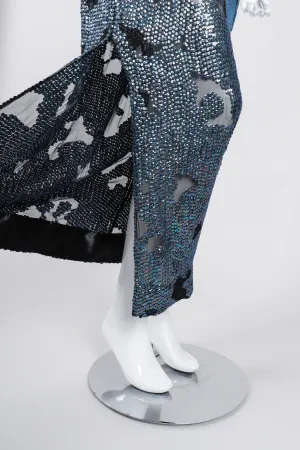 Sheer Sequined Shift Gown