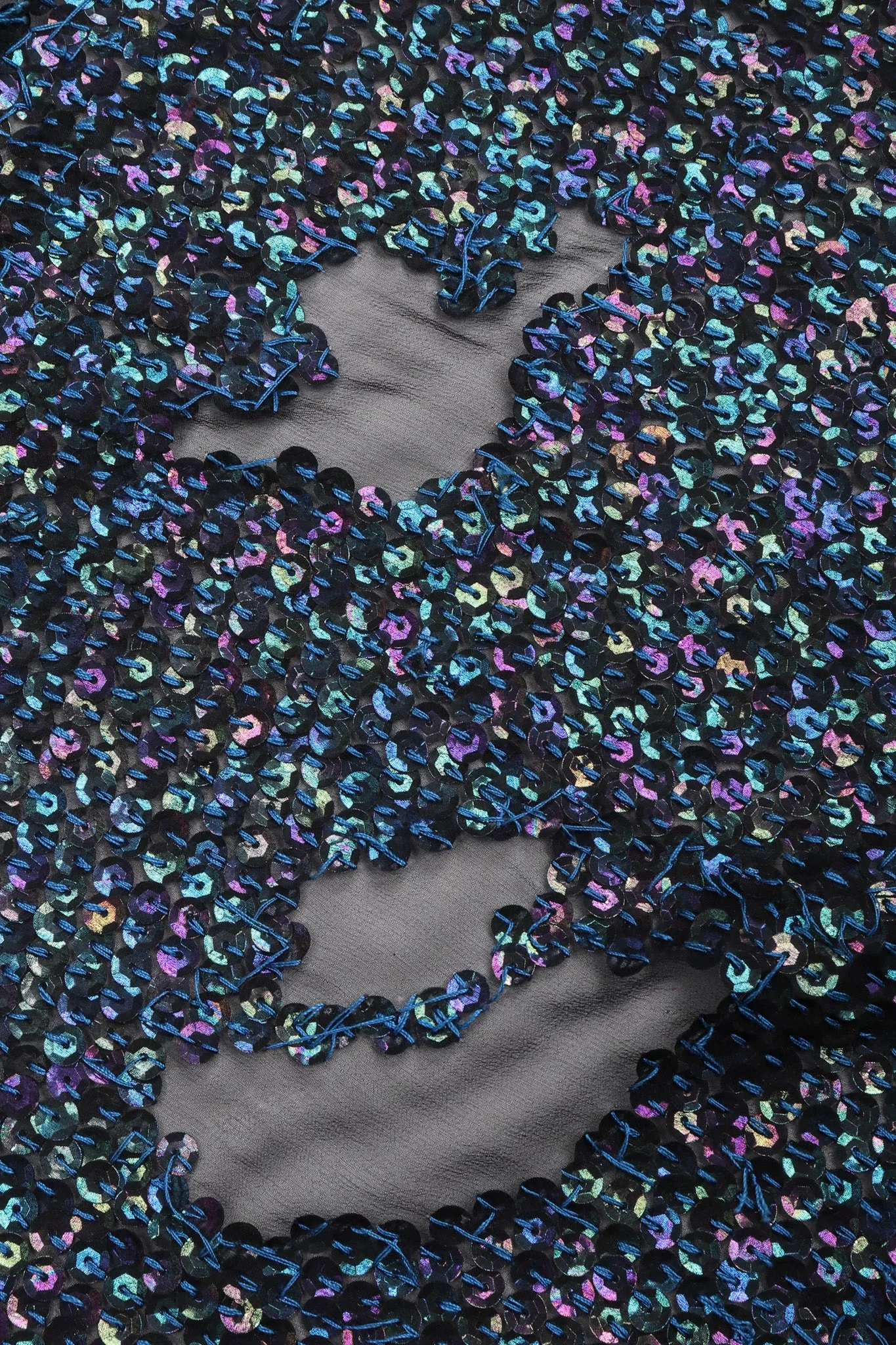 Sheer Sequined Shift Gown
