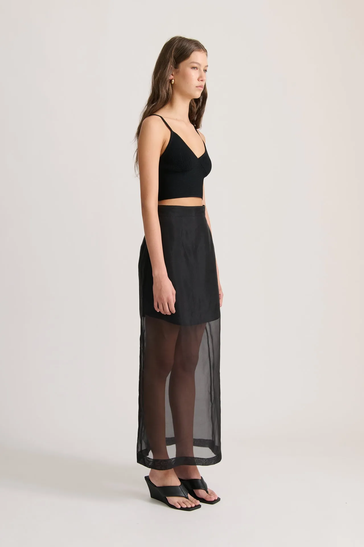 SHEER SKIRT BLACK