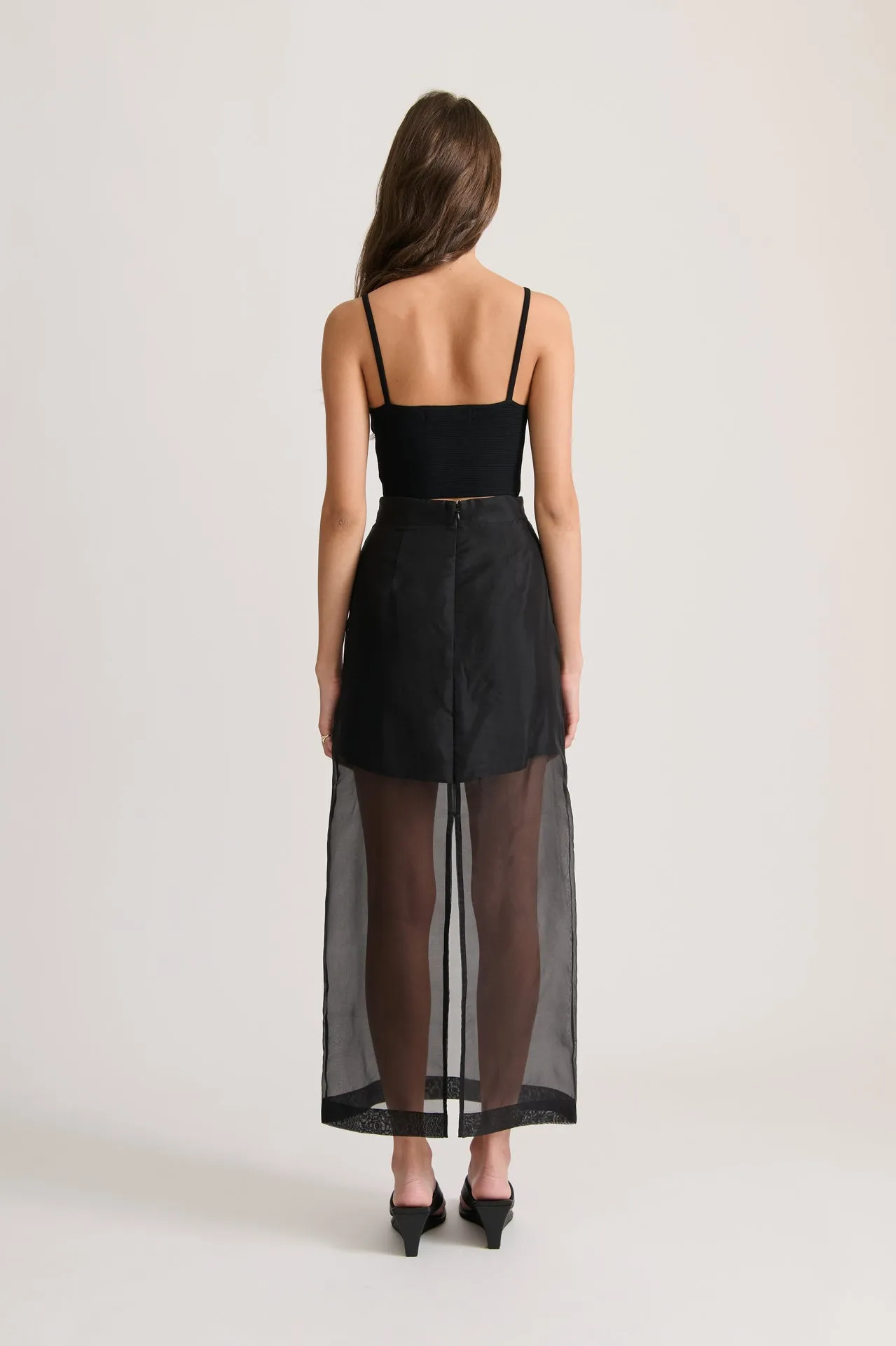 SHEER SKIRT BLACK