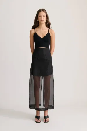 SHEER SKIRT BLACK
