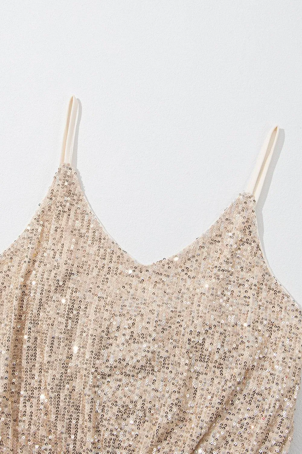 Shimmery Sleeveless Sequin Wide Leg Jumpsuit