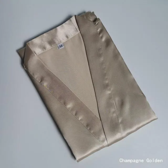 Short Satin Kimono Bathrobe