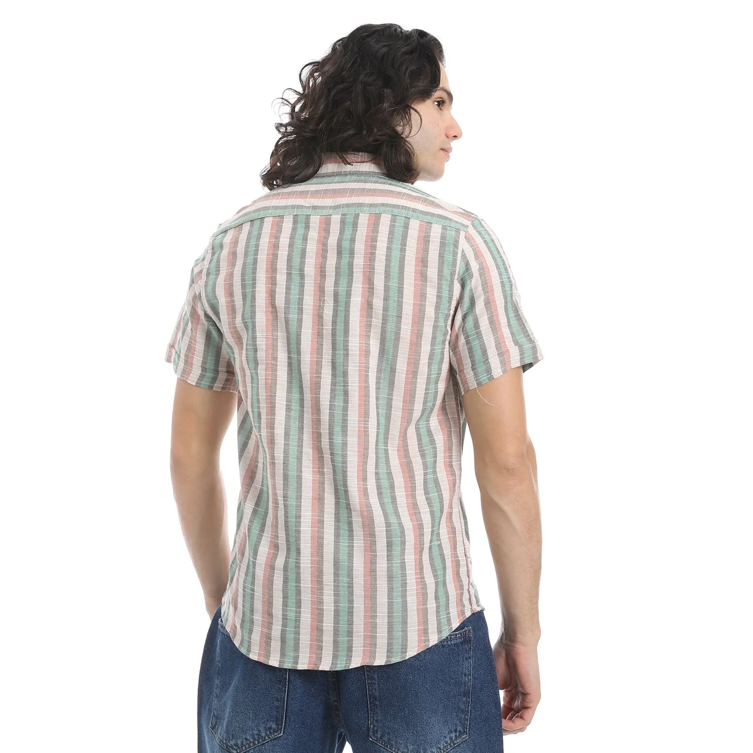 Short_Sleeves_Striped_Shirt_-_Beige,_Green_and_Light_Brown