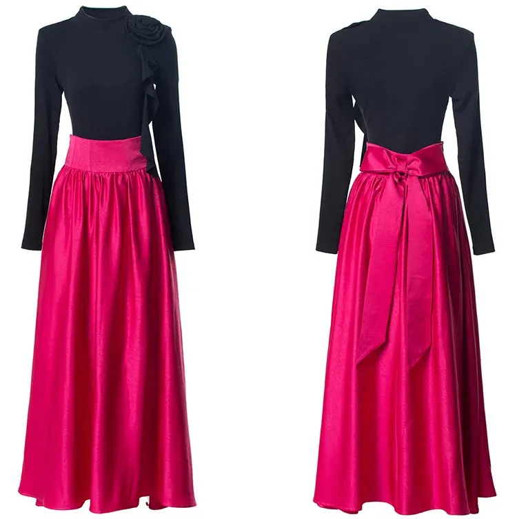 Sierra Appliques Ruffles Tops   Bow Skirt High Street  2 piece Set
