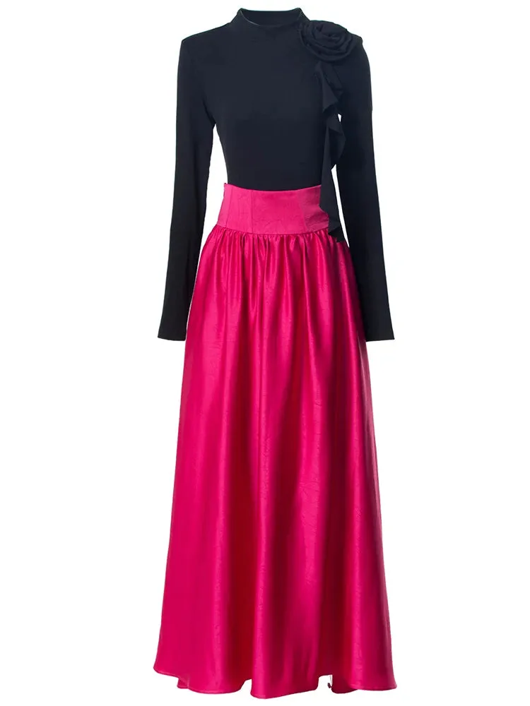 Sierra Appliques Ruffles Tops   Bow Skirt High Street  2 piece Set