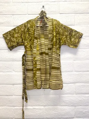 Silk Boho Robe - S/M - Tortoise Shell Garden