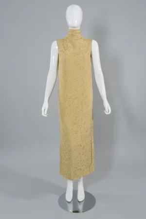 Silk Burnout Column Dress