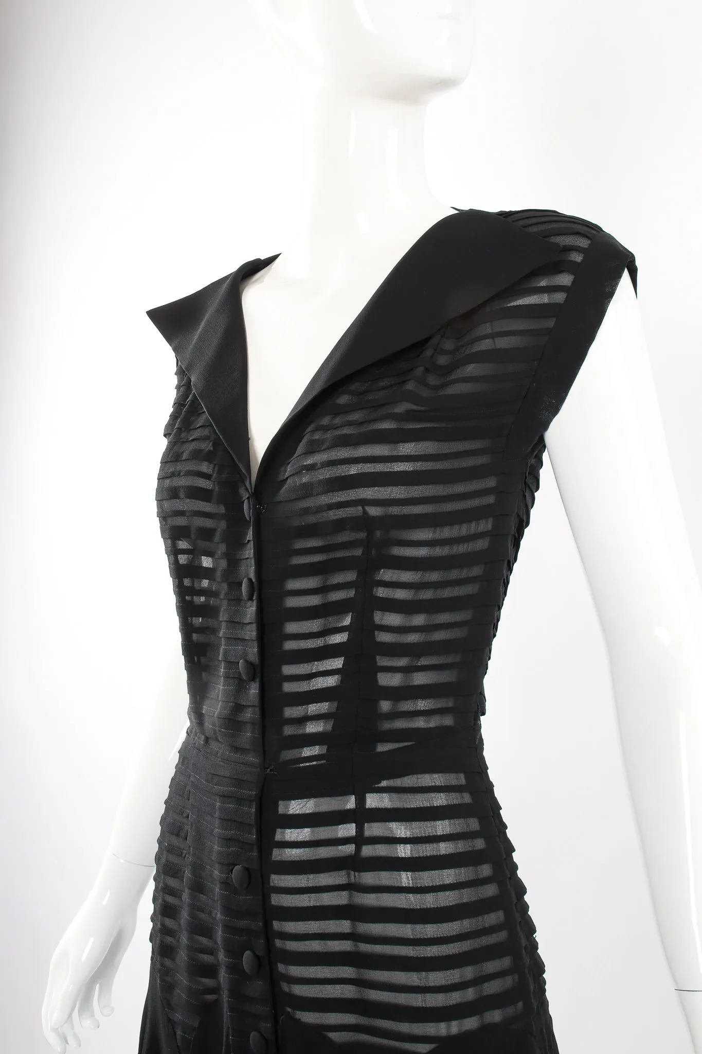 Silk Chiffon Tuck Dress