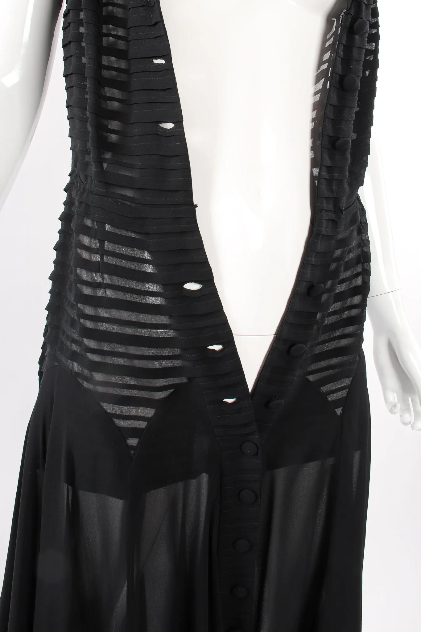 Silk Chiffon Tuck Dress