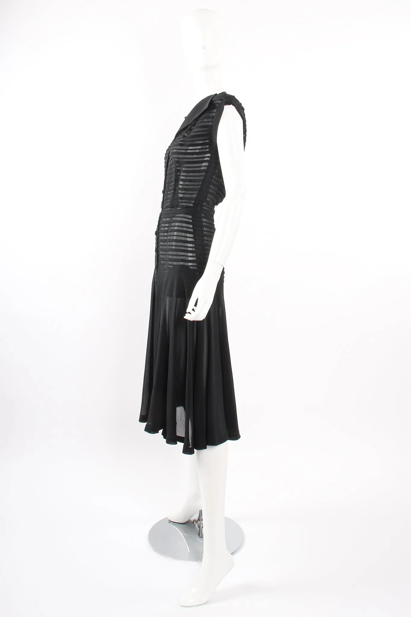 Silk Chiffon Tuck Dress