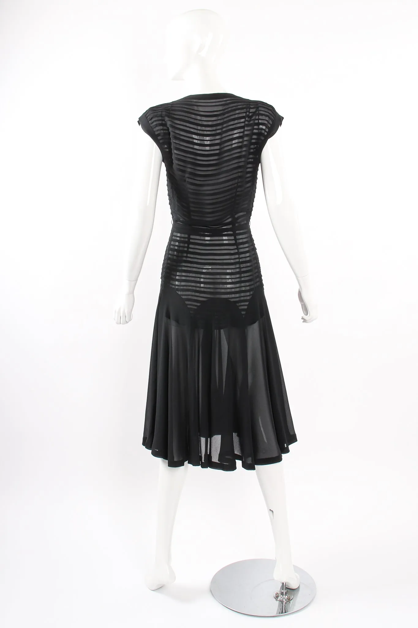 Silk Chiffon Tuck Dress