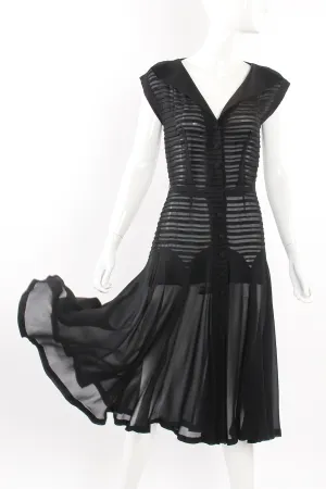 Silk Chiffon Tuck Dress