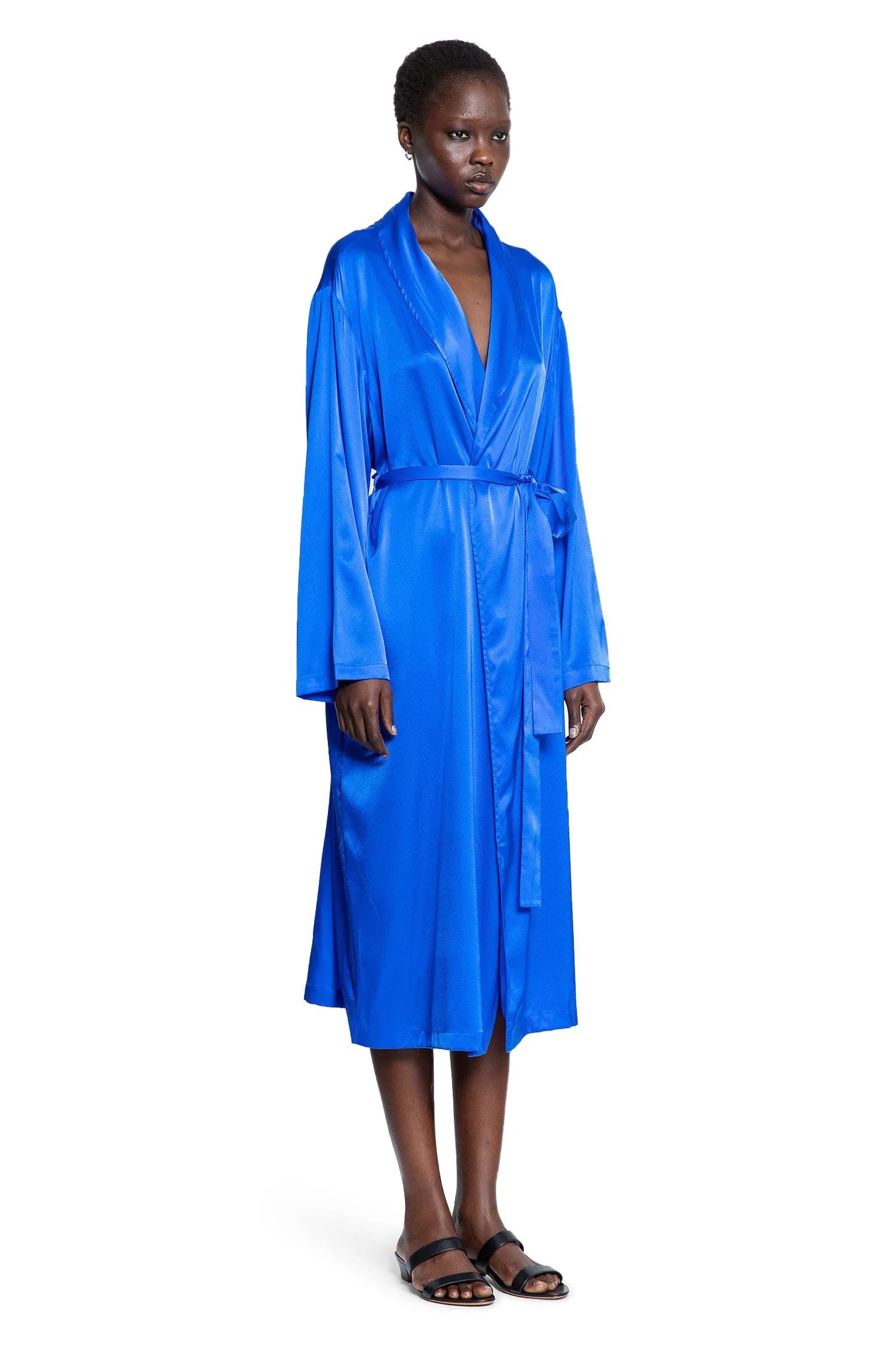 Silk Lounge Robe in Sapphire