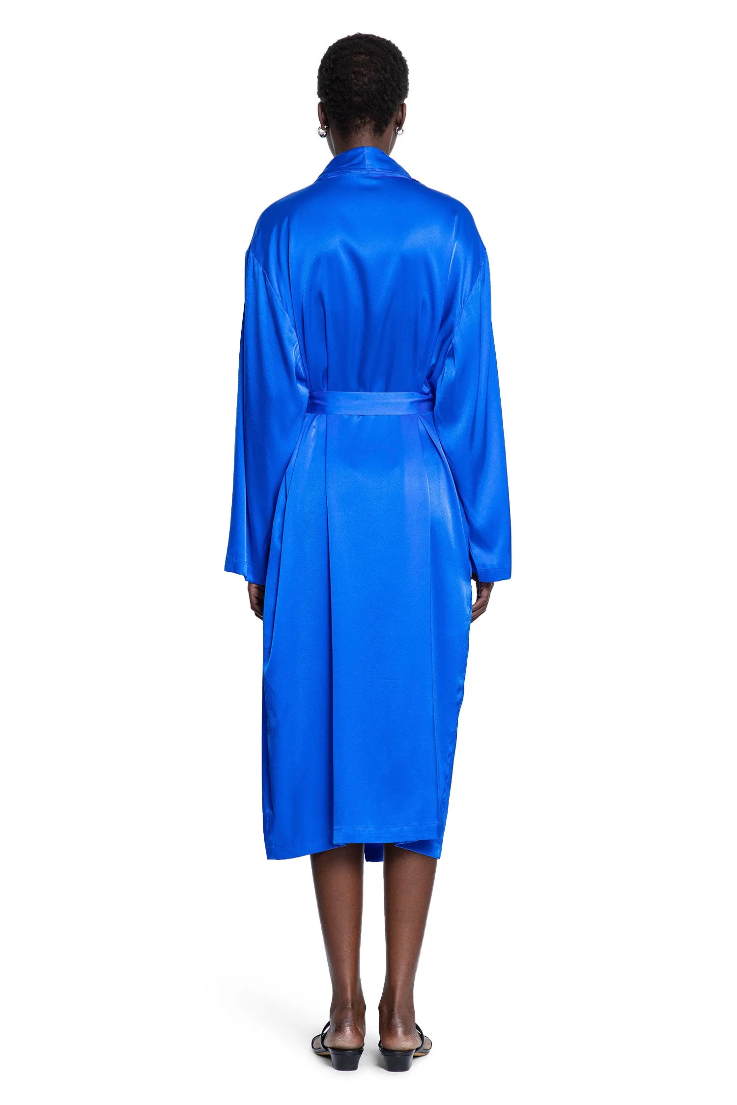 Silk Lounge Robe in Sapphire