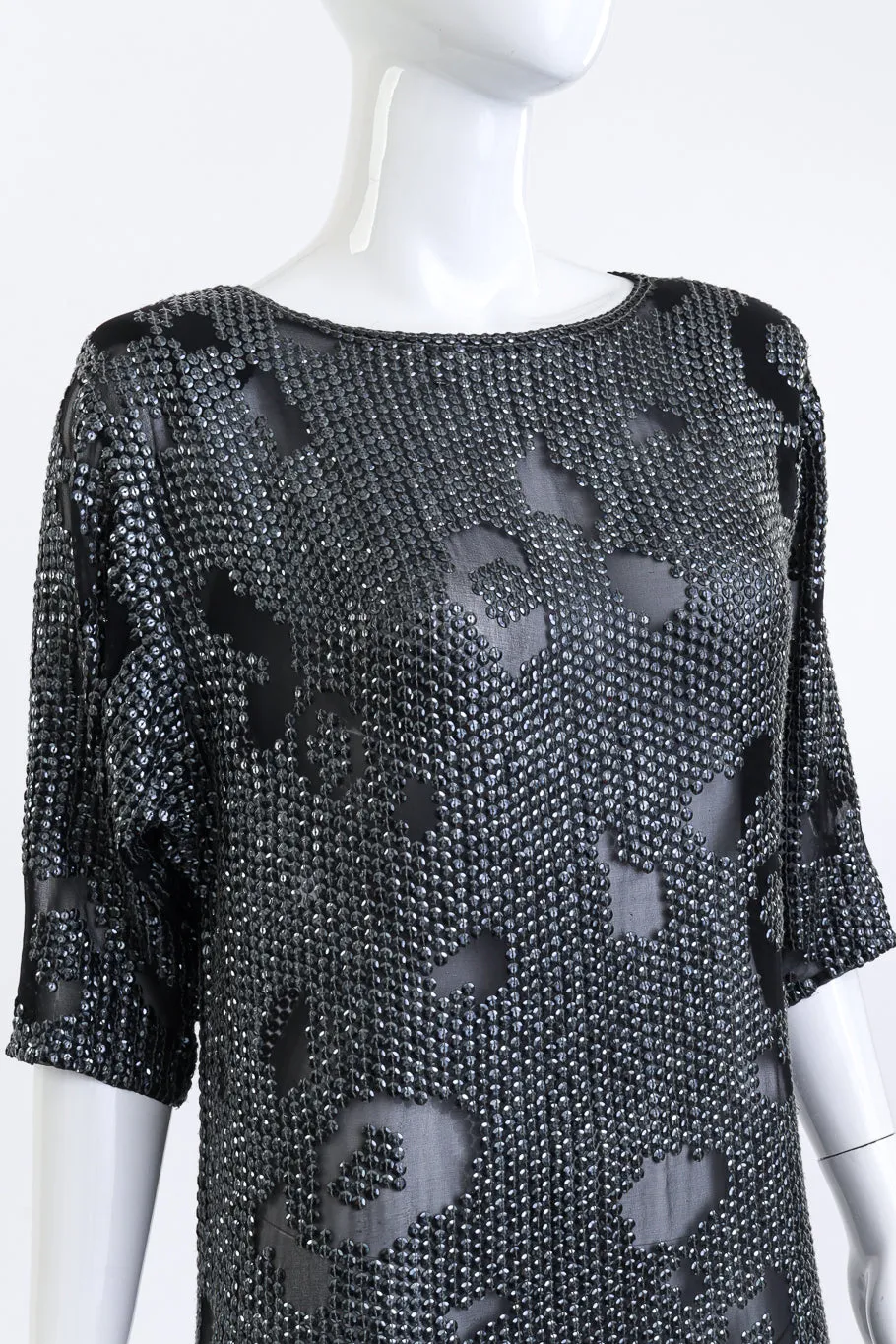 Silk Sequin Leopard Print Shift Dress