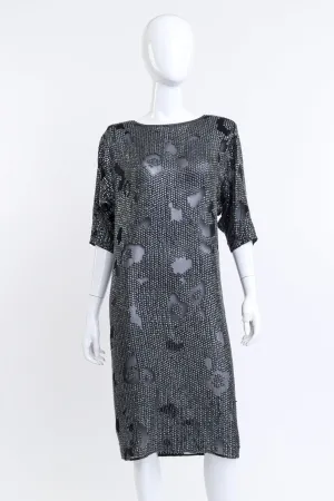 Silk Sequin Leopard Print Shift Dress