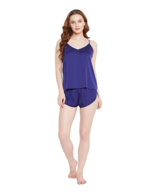 Silky Satin Satin Women Sleepwear Pajama Set With Spaghetti Straps