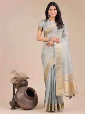 Sky Blue Organza Saree