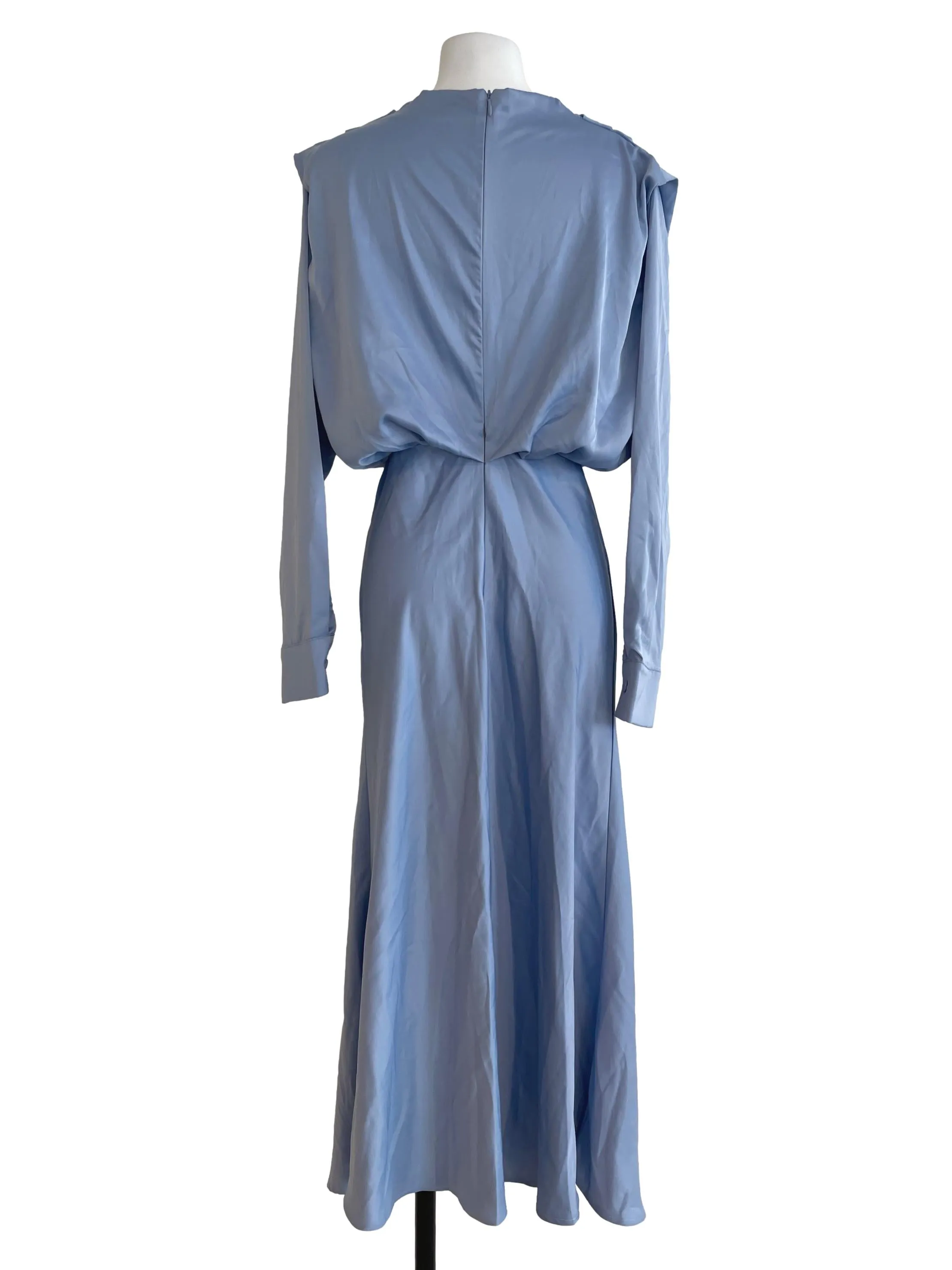 Sky Blue Silk Pegged Dress