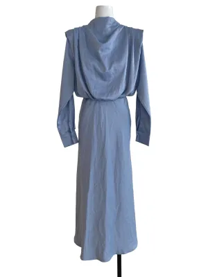 Sky Blue Silk Pegged Dress